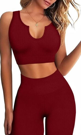 FAVALIVE Conjuntos de dos piezas para mujer, conjuntos de pantalones cortos deportivos ajustados de verano