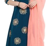 Janasya Indian Women’s Tunic Tops Crepe Kurti Set with Dupatta for Women
