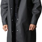 MAGCOMSEN Men’s Long Raincoat Waterproof Reusable Hiker Rain Poncho With Hood Fishing Rain Jacket Rainwear