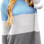 Sherosa Womens Long Sleeve Oversized Sweaters Crew Neck Solid Knit Pullover Jumpers Tops